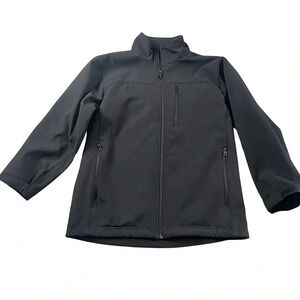 Hawke & Co Mens Jacket Sz M Black Wind Rain Resistant Fleece Lined Zip Front